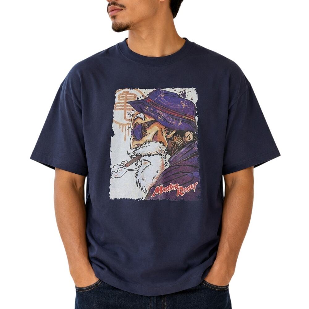 Dragon Ball Z Master Roshi Tee Navy Blue Anime Size XL NWOT